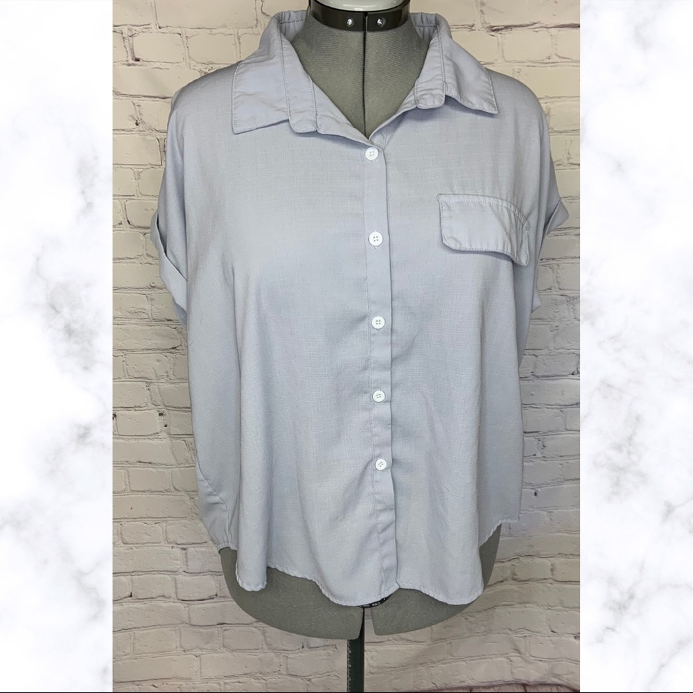 Light Blue Button Up Tee